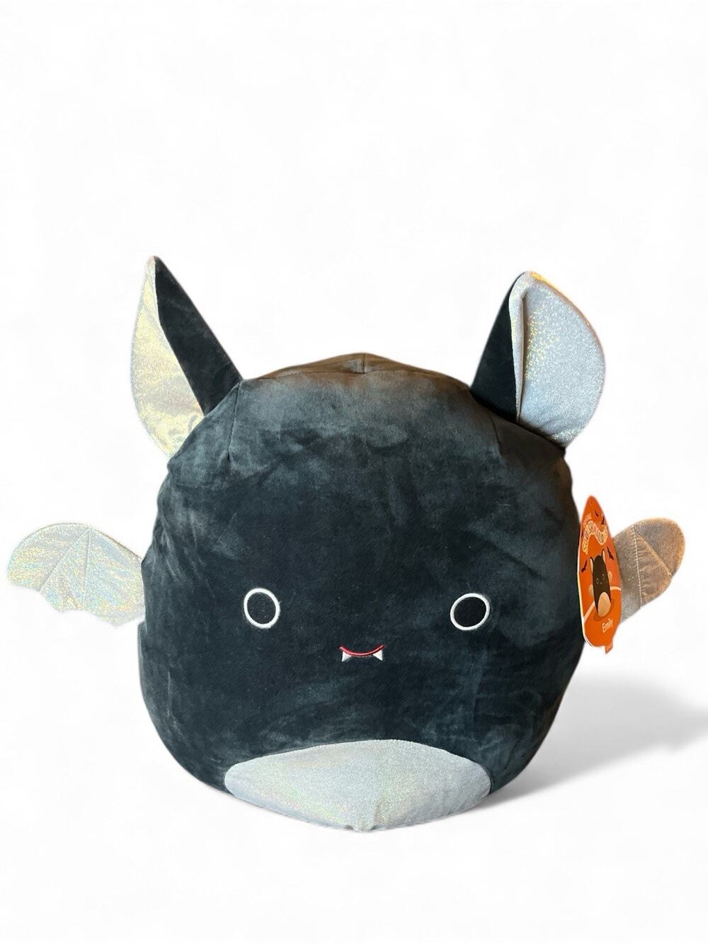 Squishmallows Emily Bat Plush – Halloween Edition – Sparkly Silver Wings